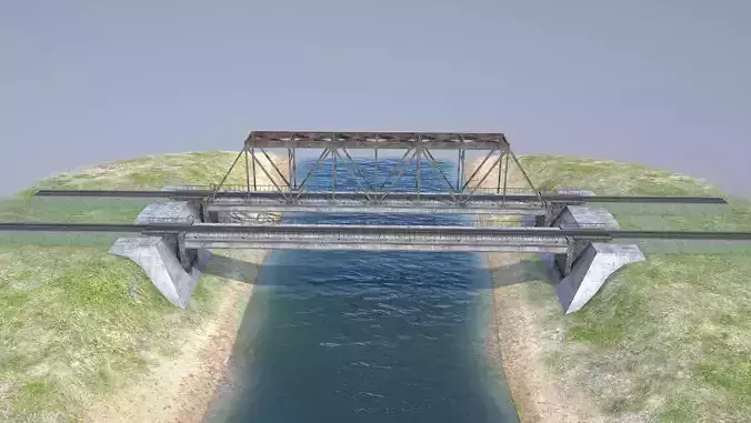 RW Bridge Vologda-II Low-poly 3D model