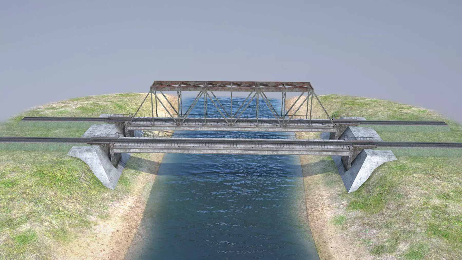 RW Bridge Vologda-II Low-poly 3D model_0