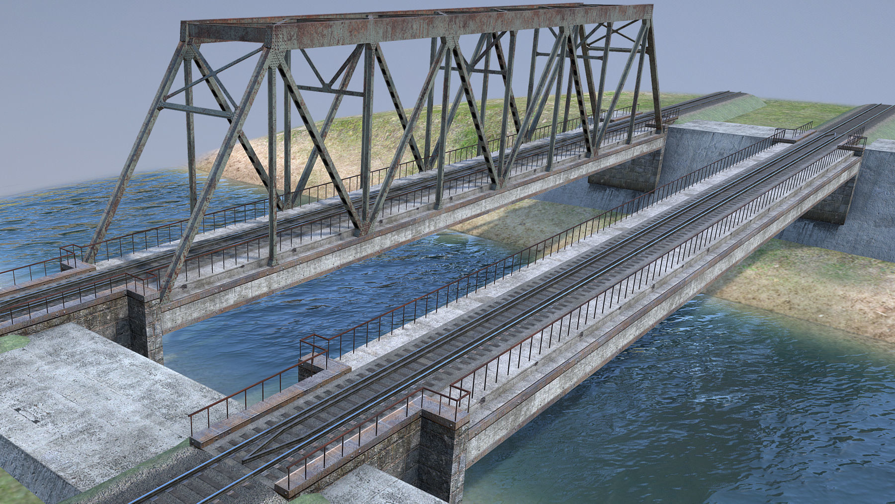 RW Bridge Vologda-II Low-poly 3D model_5