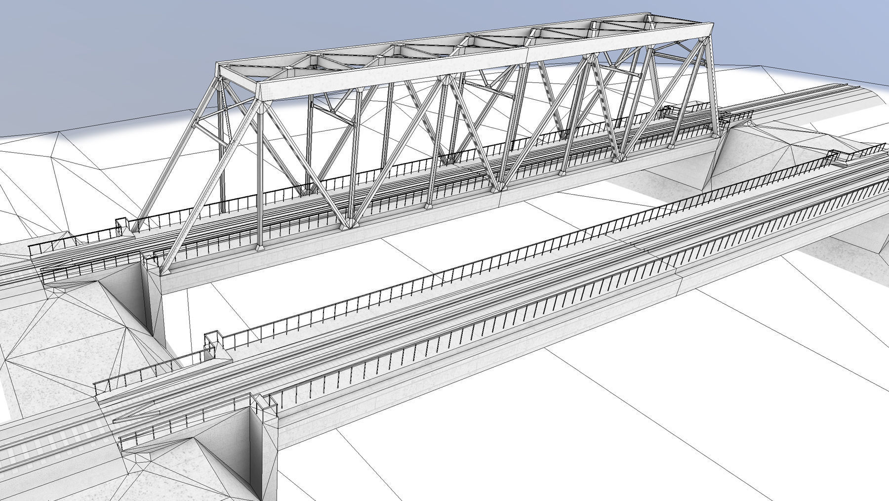RW Bridge Vologda-II Low-poly 3D model_16