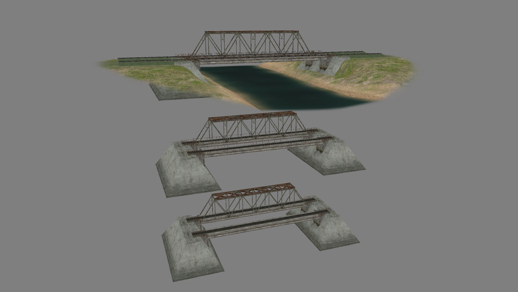 RW Bridge Vologda-II Low-poly 3D model_18