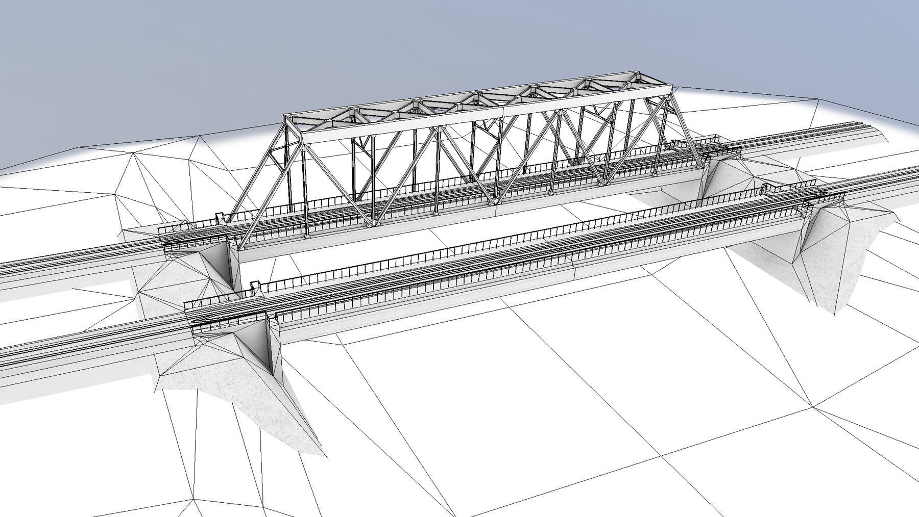 RW Bridge Vologda-II Low-poly 3D model_15