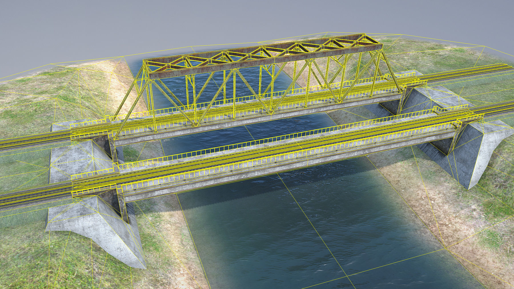 RW Bridge Vologda-II Low-poly 3D model_11