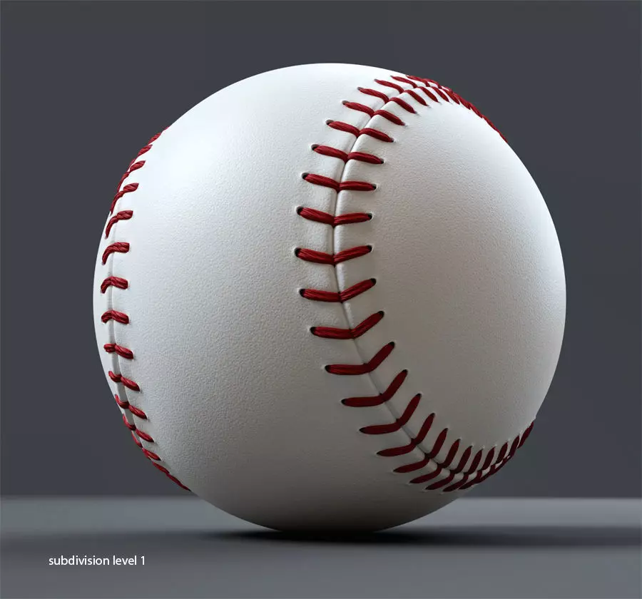 Baseball ball 3D model Low-poly 3D model