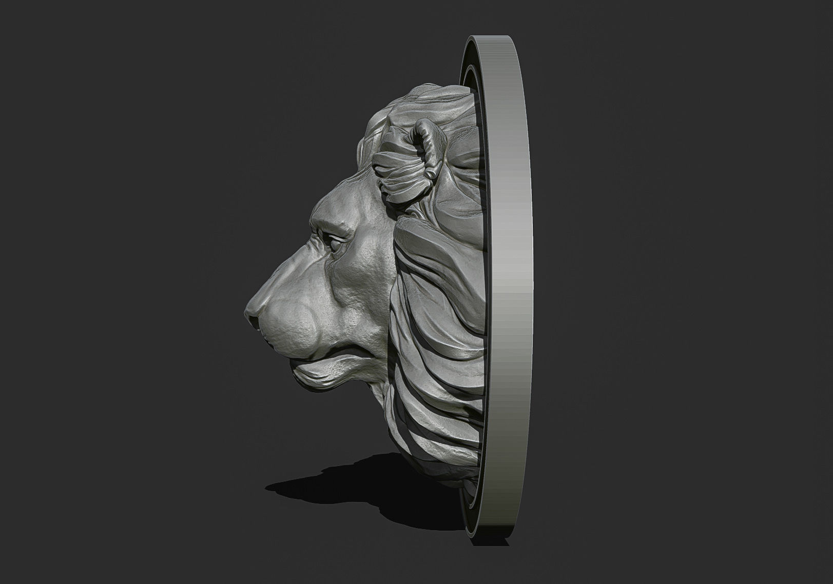 Lion Head Pendant STL 3D print model_9