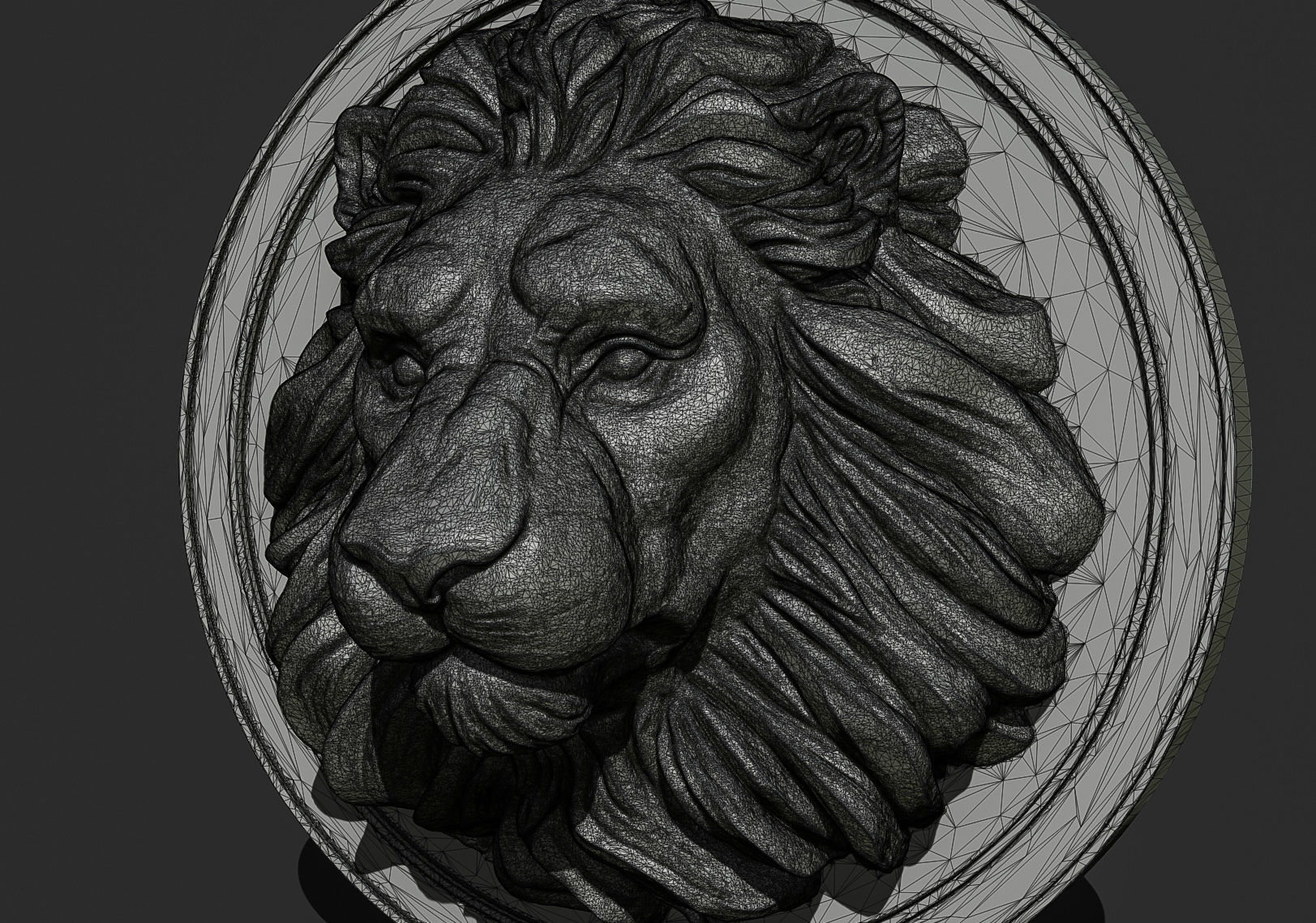 Lion Head Pendant STL 3D print model_12