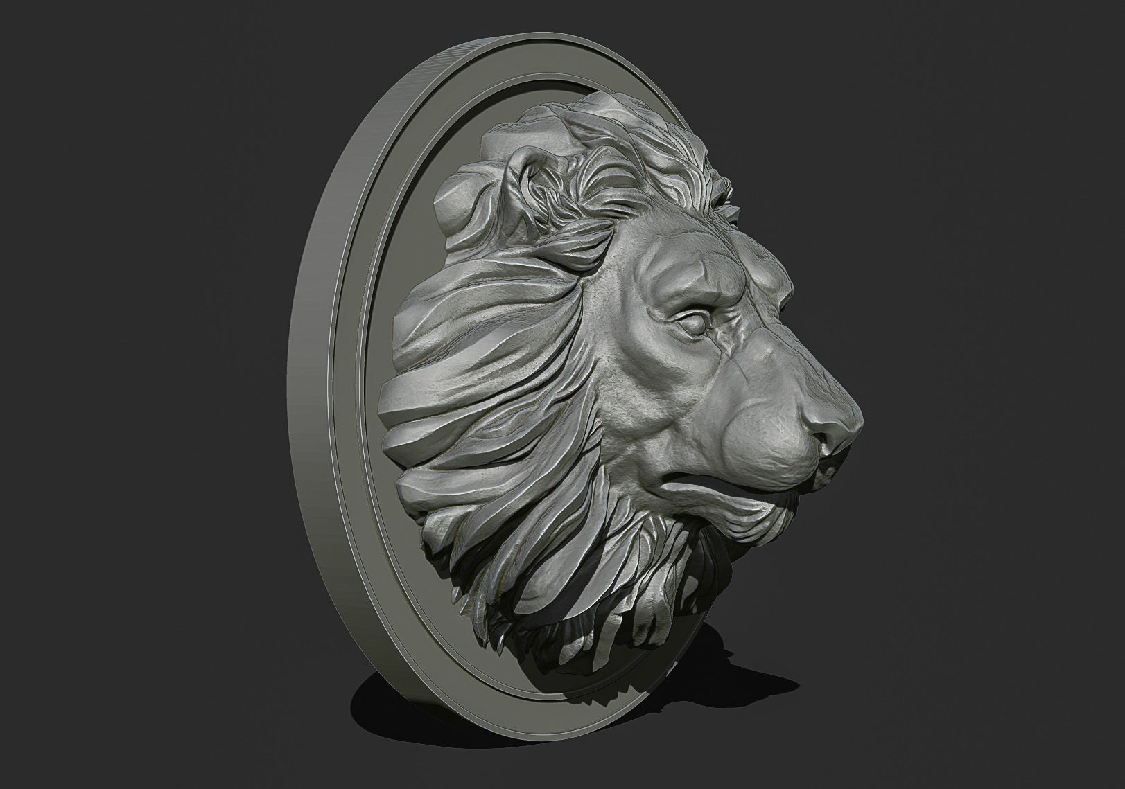 Lion Head Pendant STL 3D print model_3