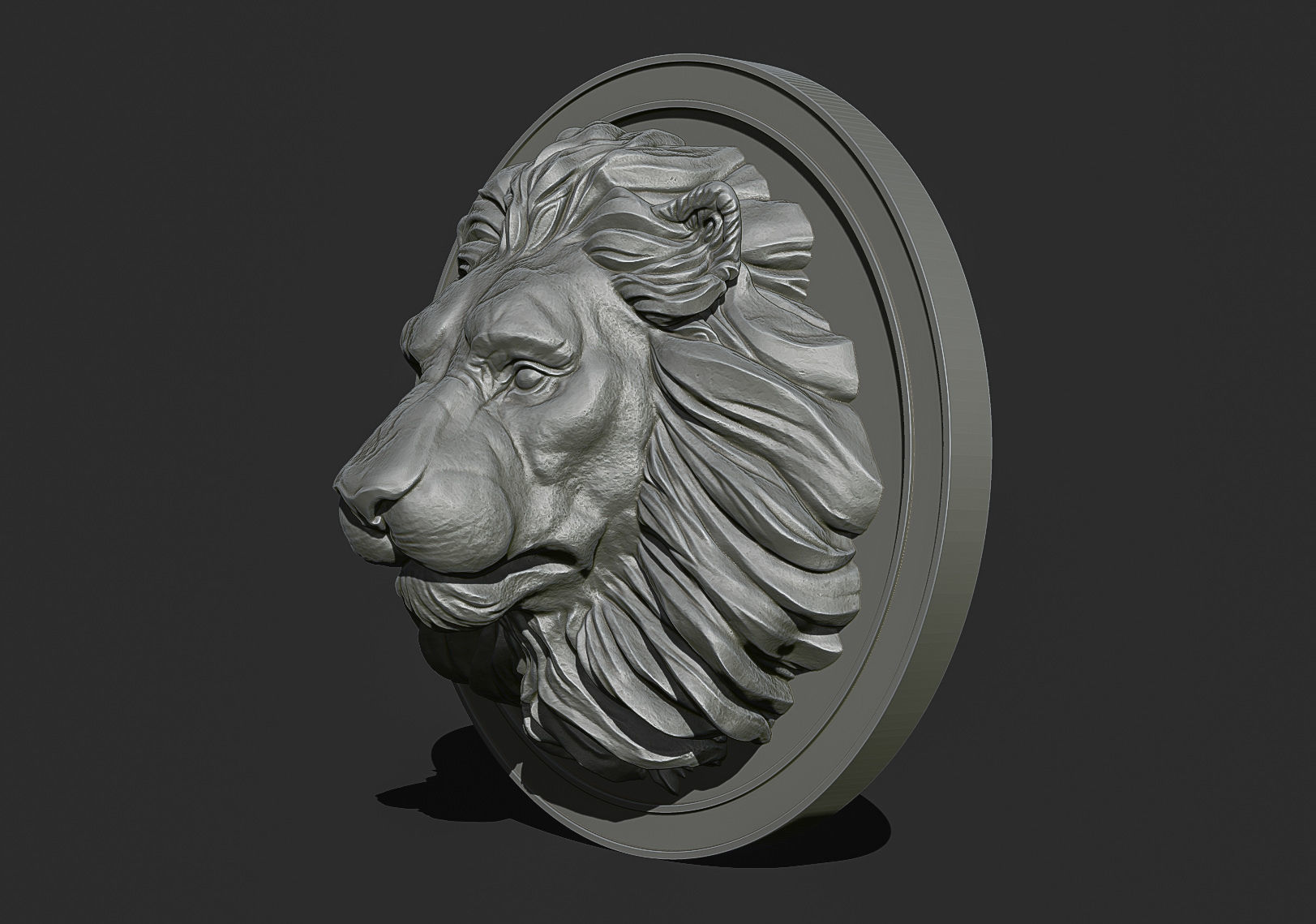 Lion Head Pendant STL 3D print model_7