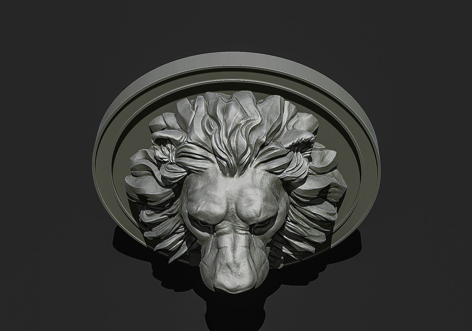 Lion Head Pendant STL 3D print model_10