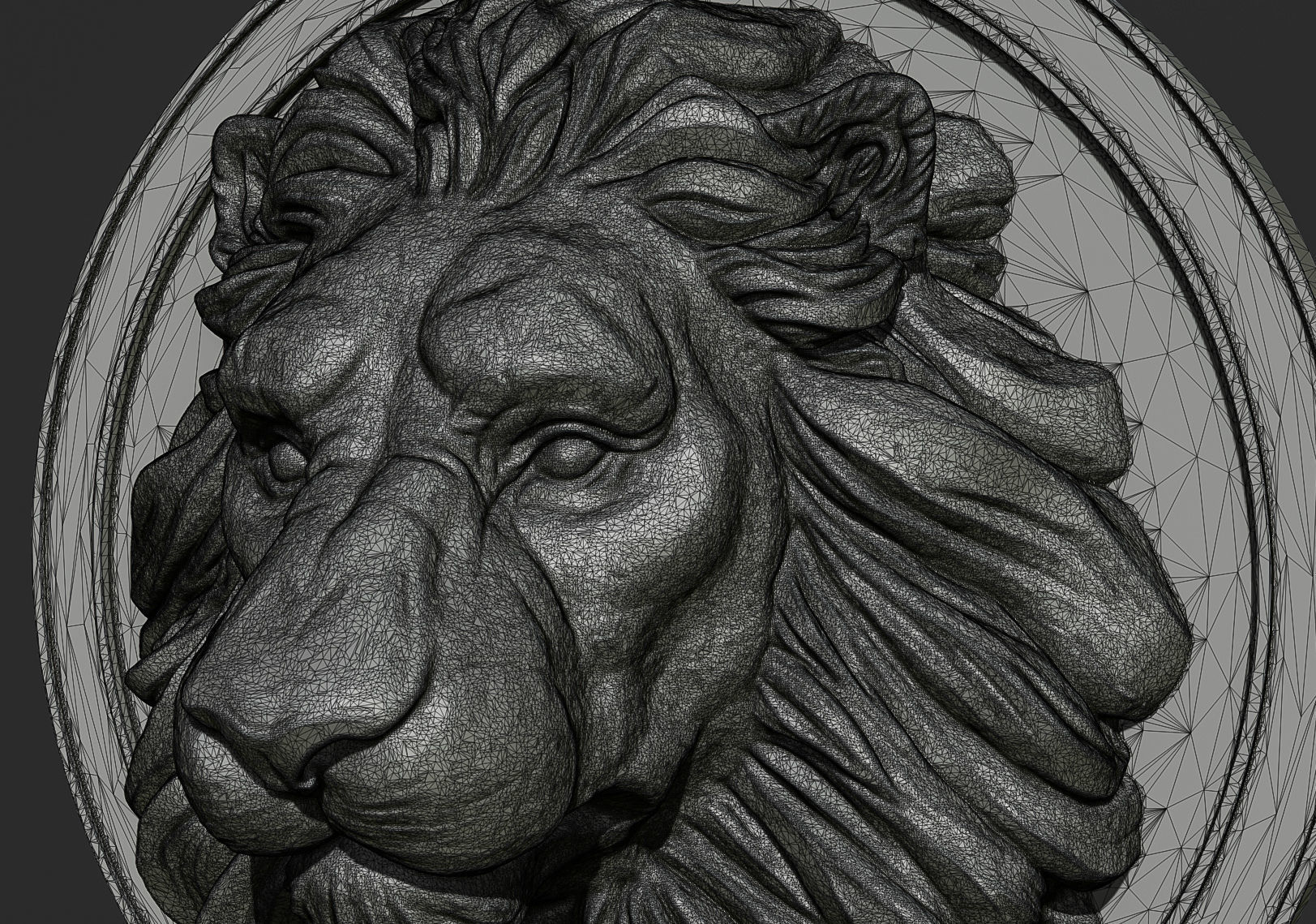 Lion Head Pendant STL 3D print model_13