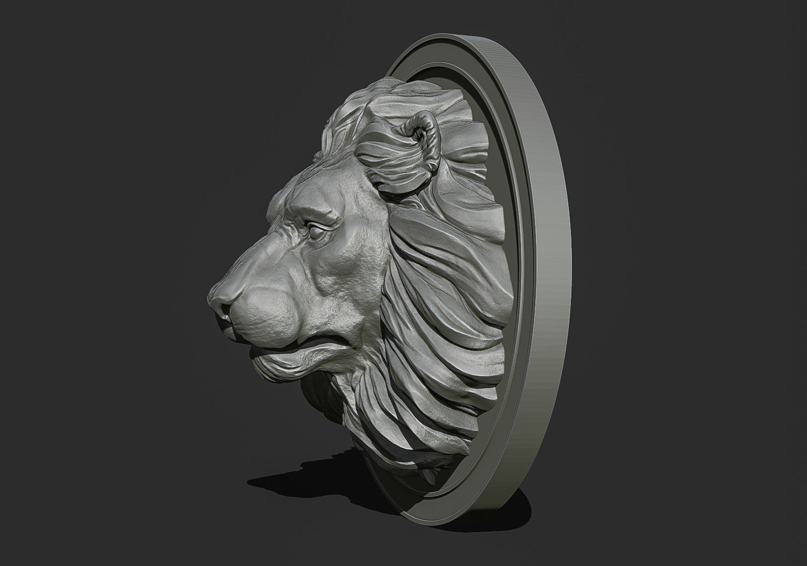 Lion Head Pendant STL 3D print model_8