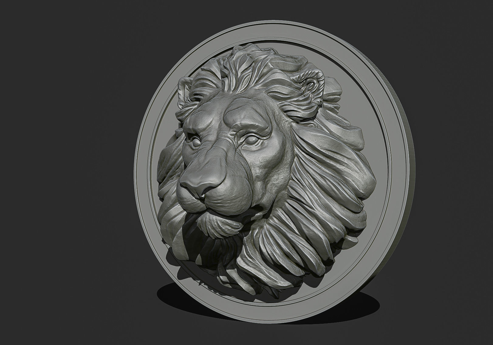 Lion Head Pendant STL 3D print model_6