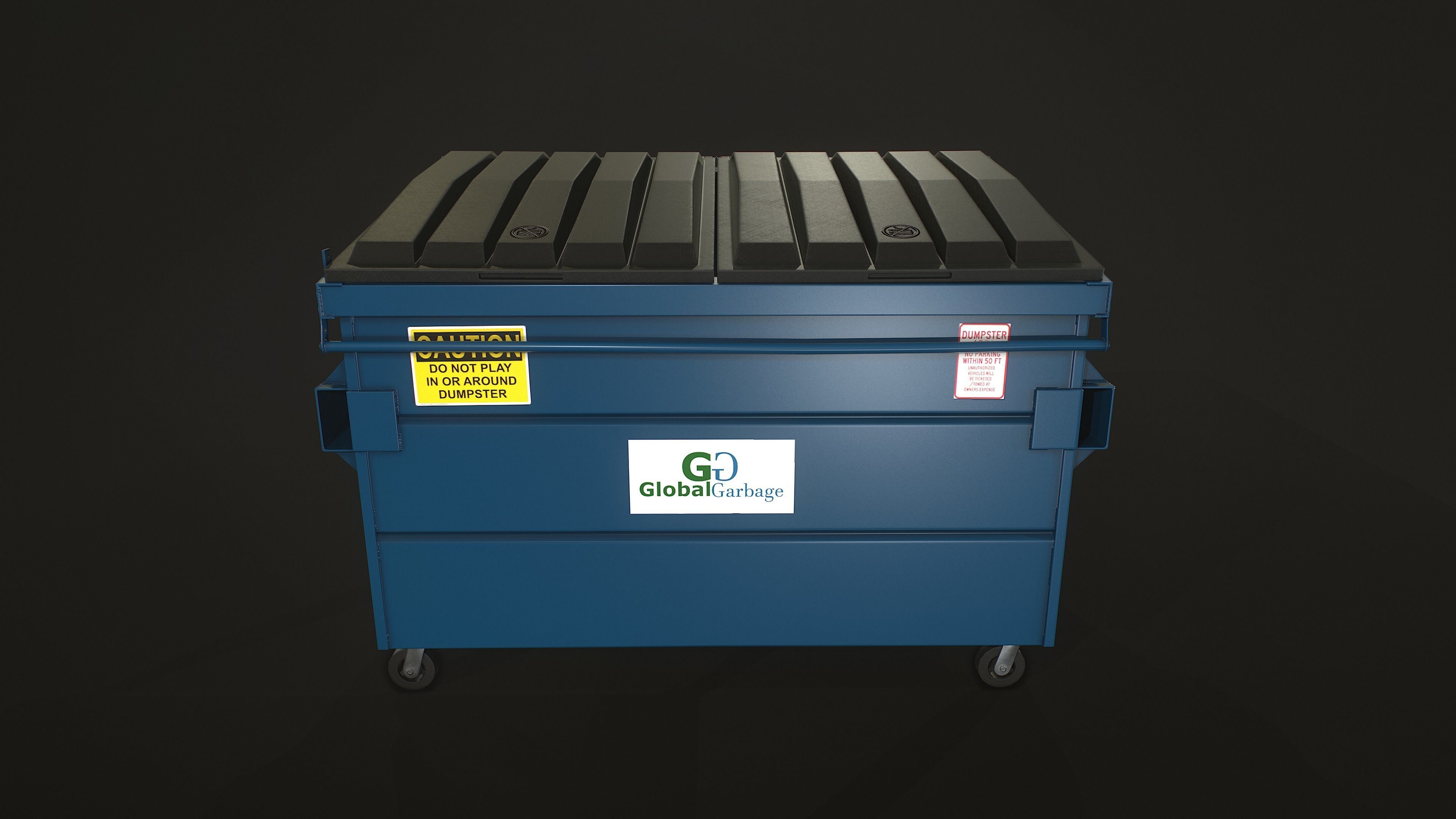 Dumpster with Garbage Bags Low-poly 3D model_12