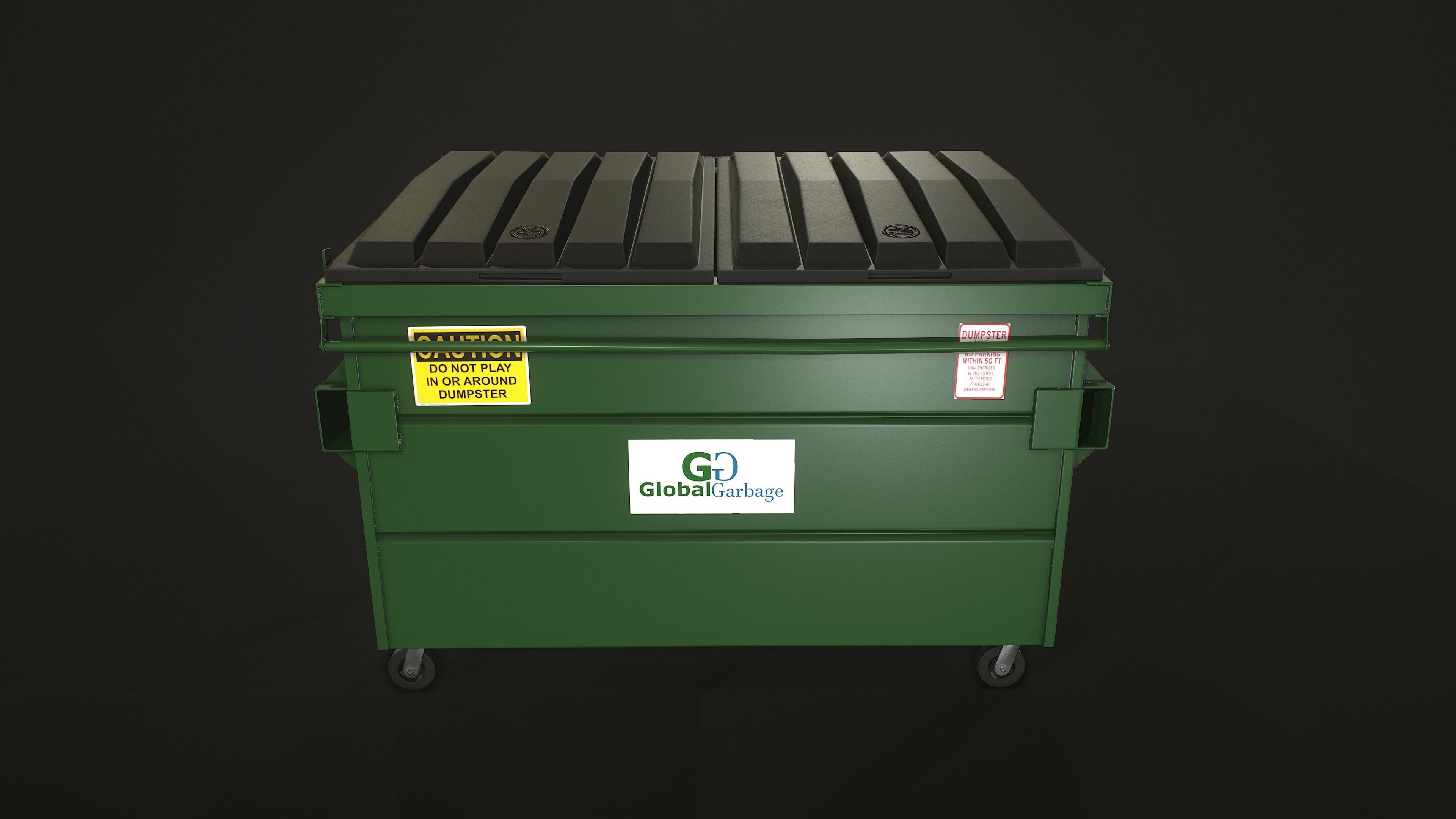 Dumpster with Garbage Bags Low-poly 3D model_10