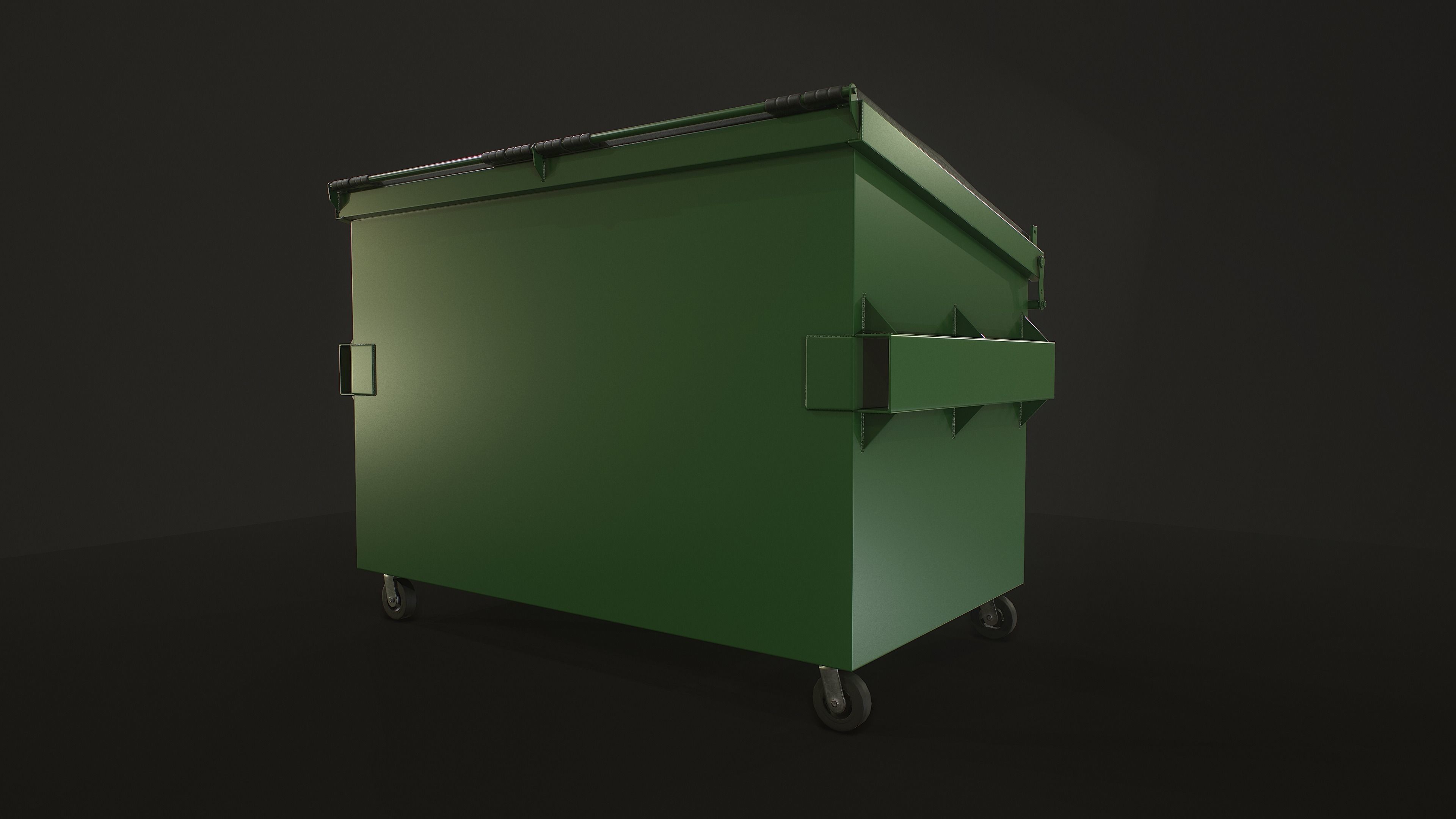 Dumpster with Garbage Bags Low-poly 3D model_11