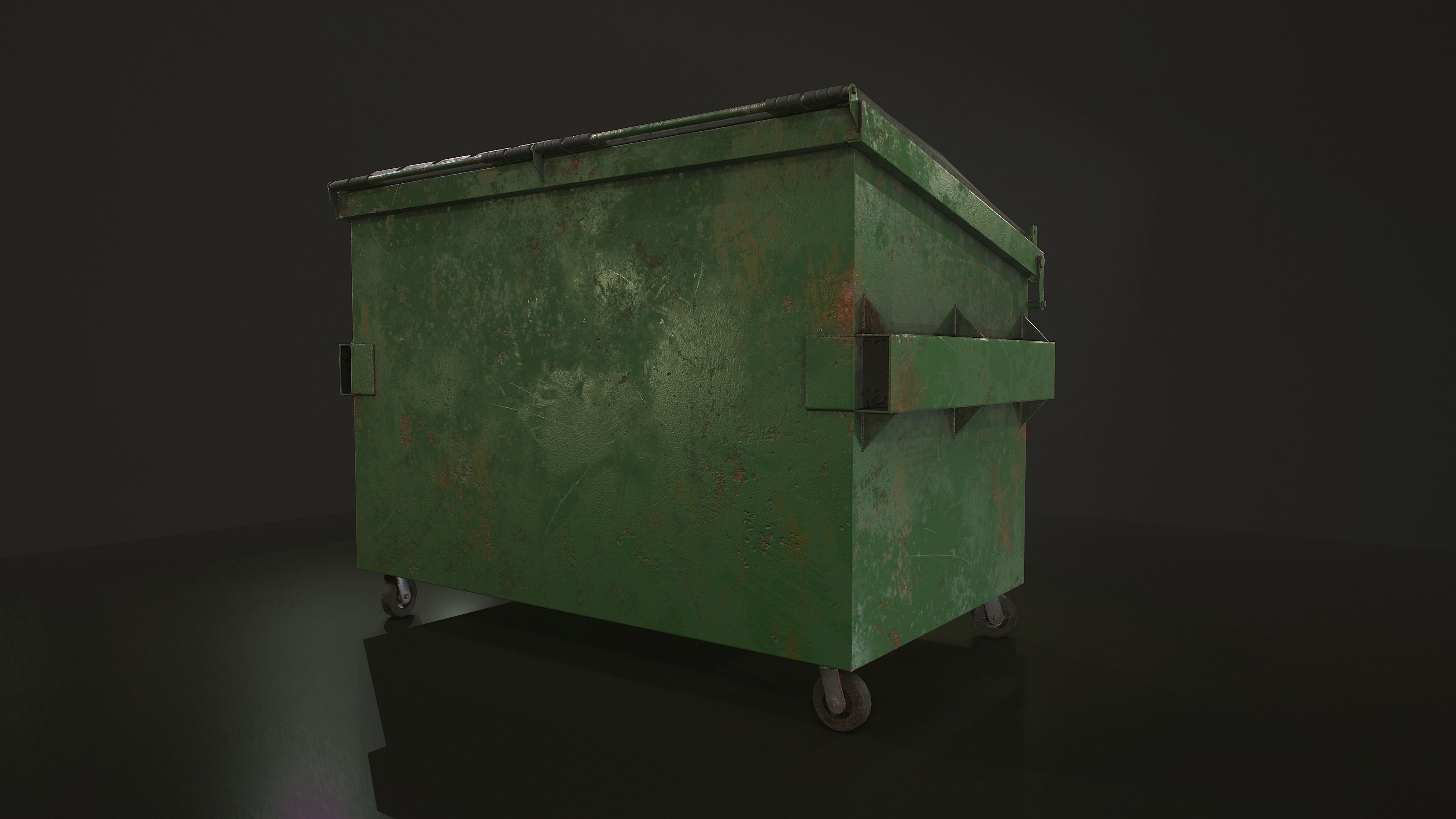 Dumpster with Garbage Bags Low-poly 3D model_5