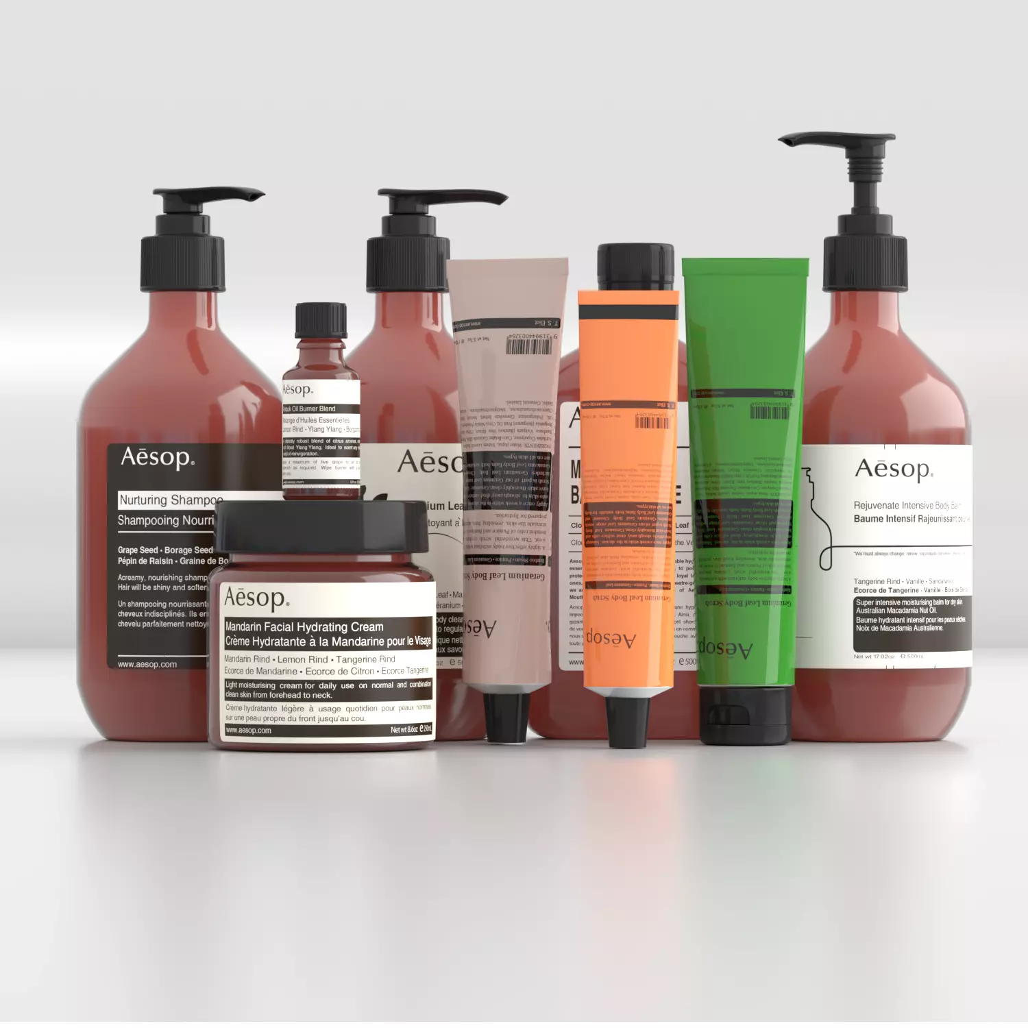 Aesop Skincare Set Low-poly 3D model_0