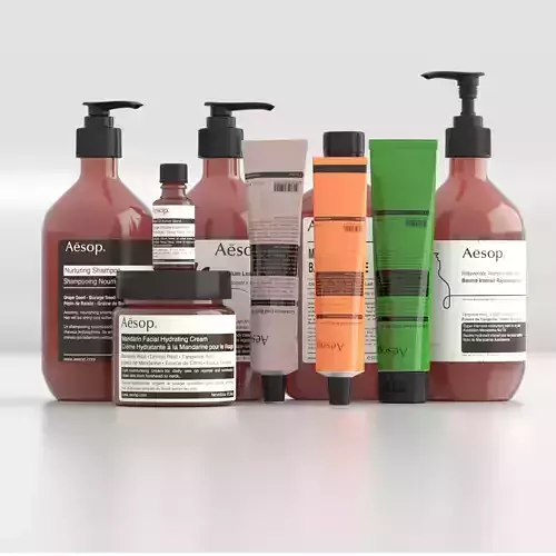 Aesop Skincare Set Low-poly 3D model
