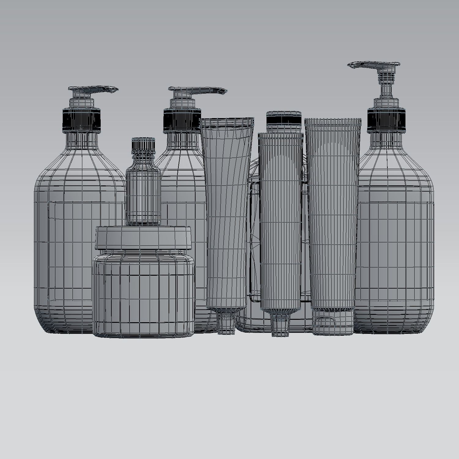 Aesop Skincare Set Low-poly 3D model_3