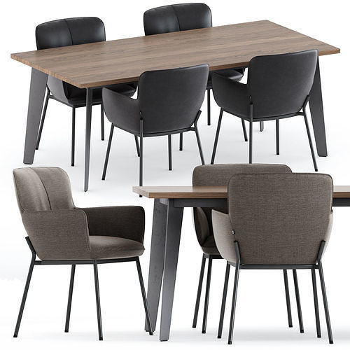 655 chairs and 979 tables by Rolf Benz 3D model