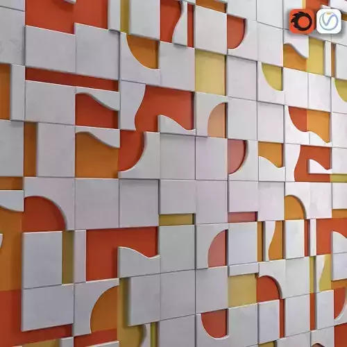 BRASILIANA orange and tiled wall 3D model