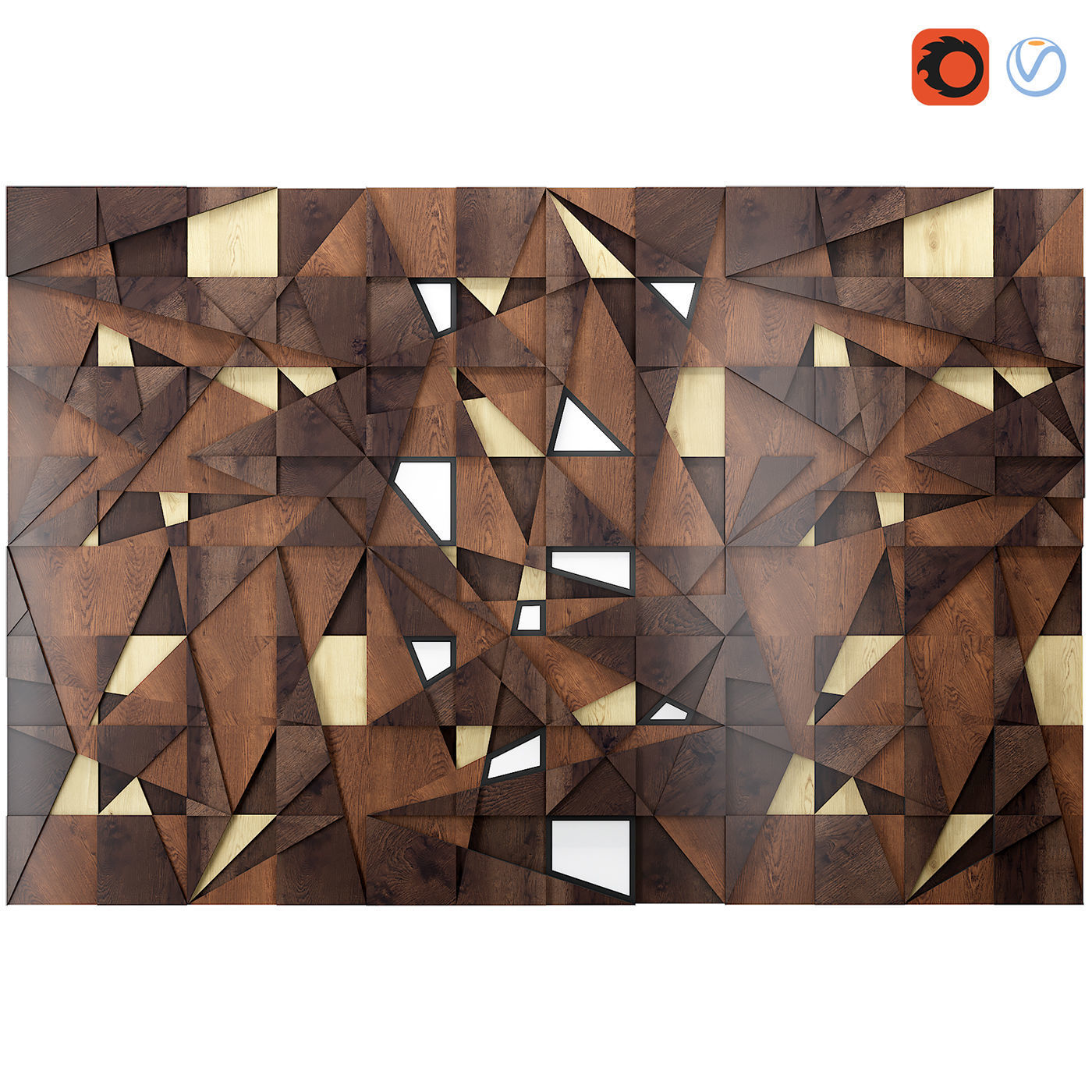 Decor backlit wood panel   3D model_1