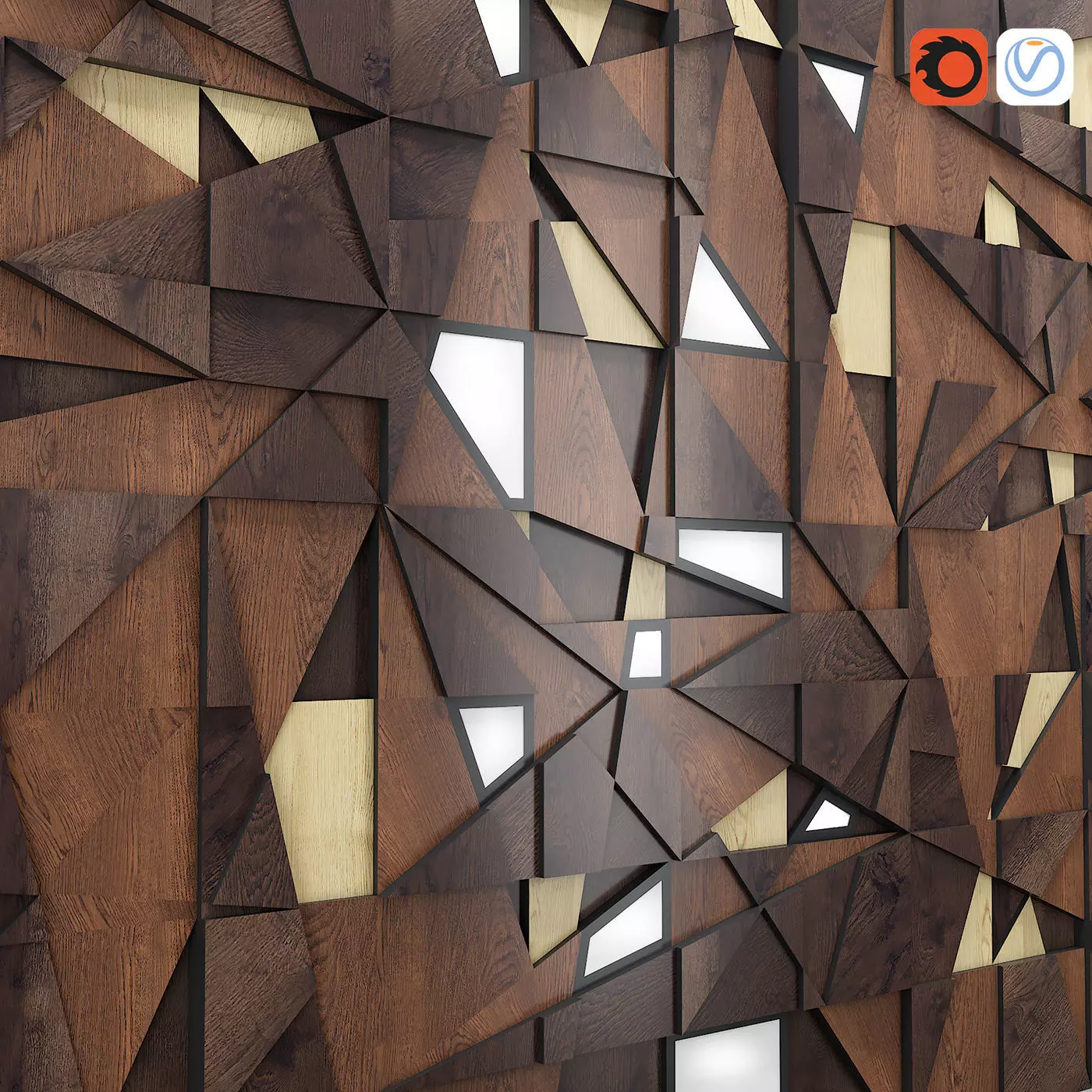 Decor backlit wood panel   3D model_0