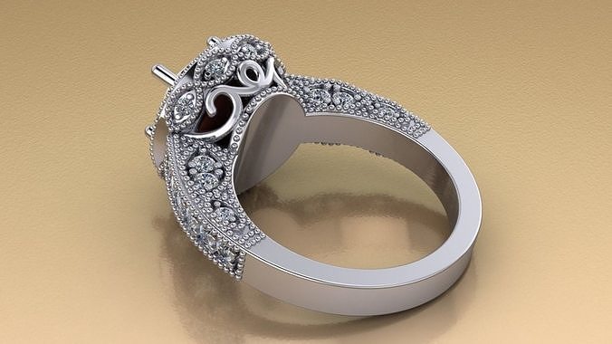 Engagement ring with Ash holder  3D print model