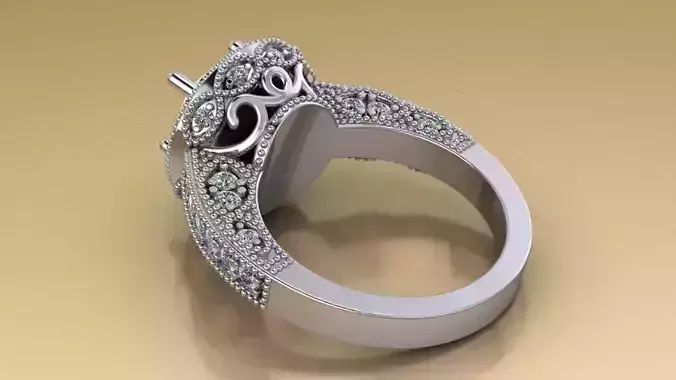 Engagement ring with Ash holder 