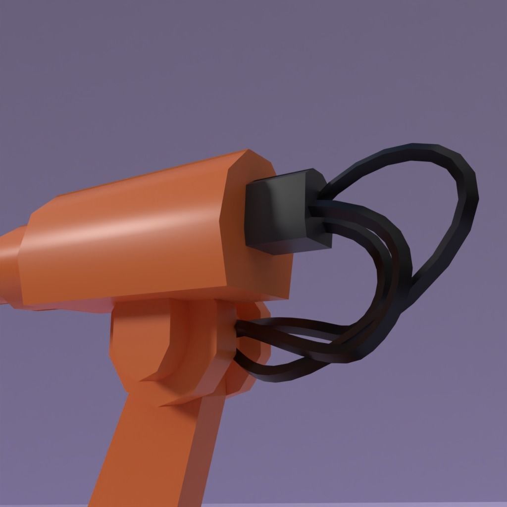 Rigged Low Poly-High Poly Robot Arm Low-poly 3D model_14