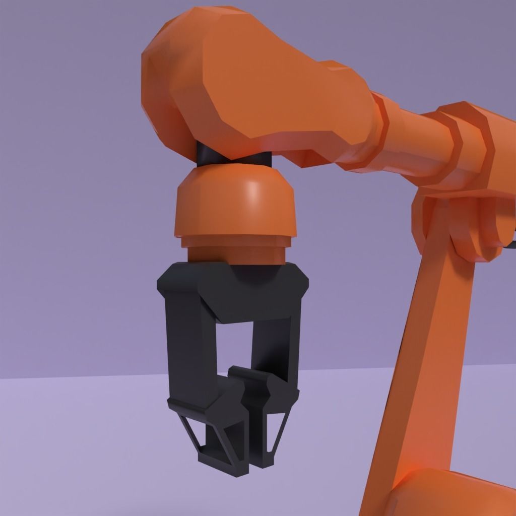 Rigged Low Poly-High Poly Robot Arm Low-poly 3D model_13