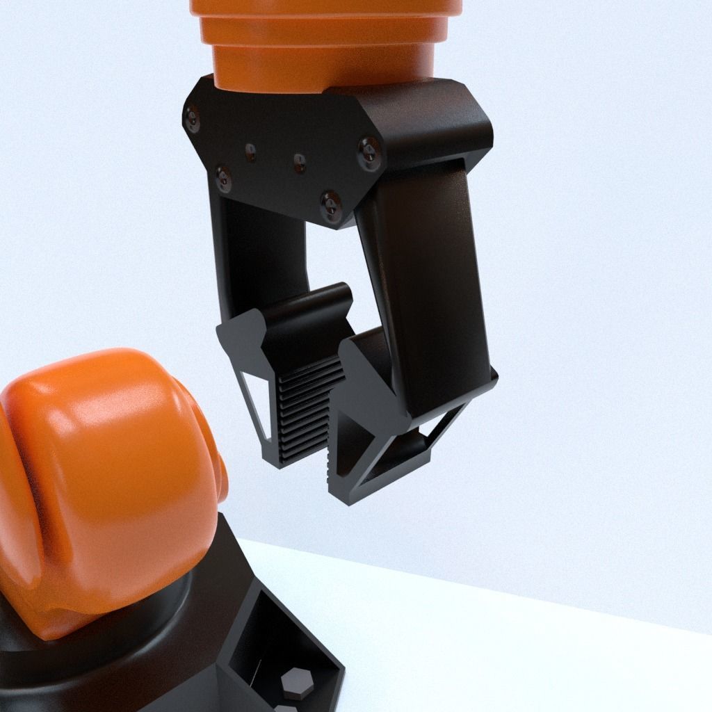 Rigged Low Poly-High Poly Robot Arm Low-poly 3D model_4