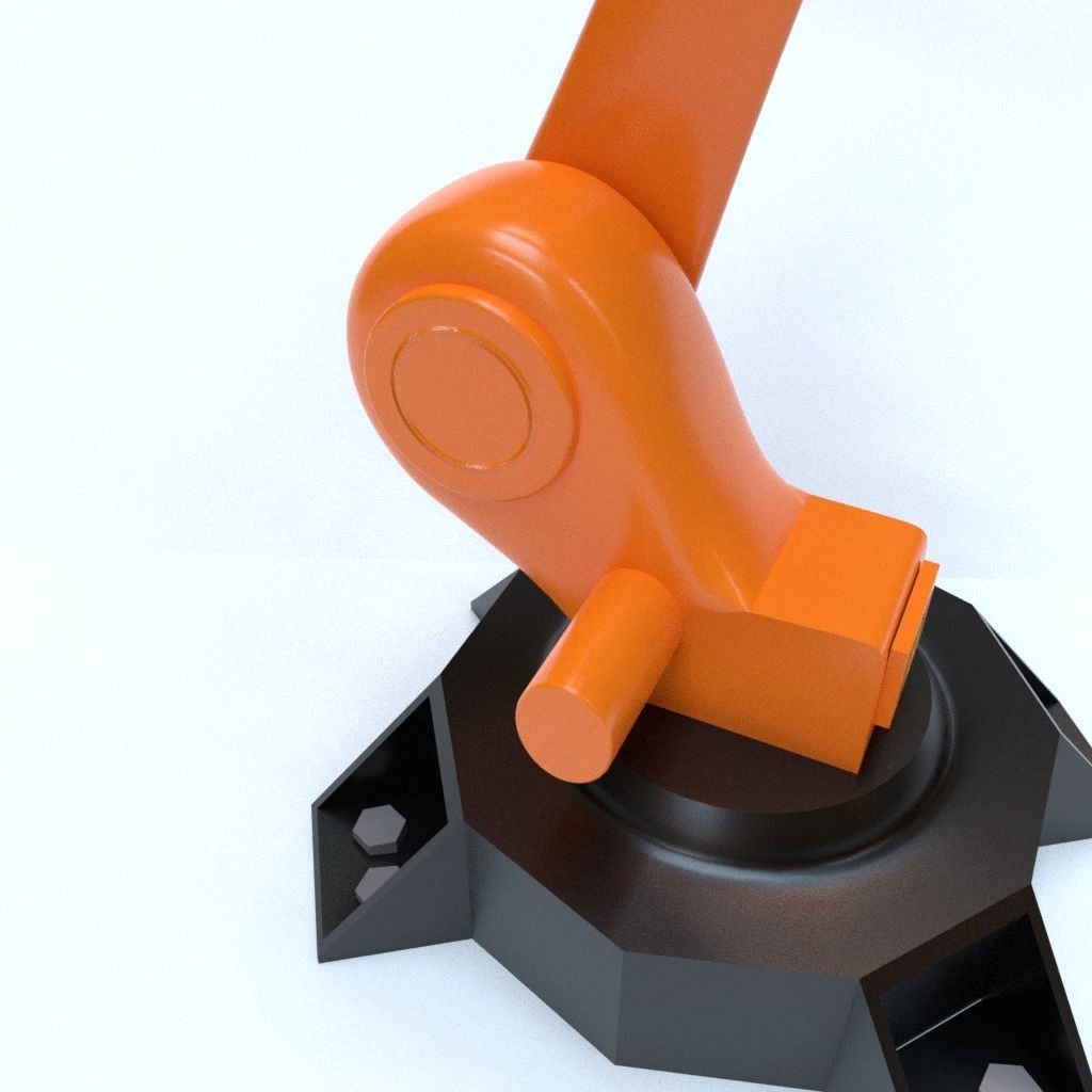 Rigged Low Poly-High Poly Robot Arm Low-poly 3D model_3