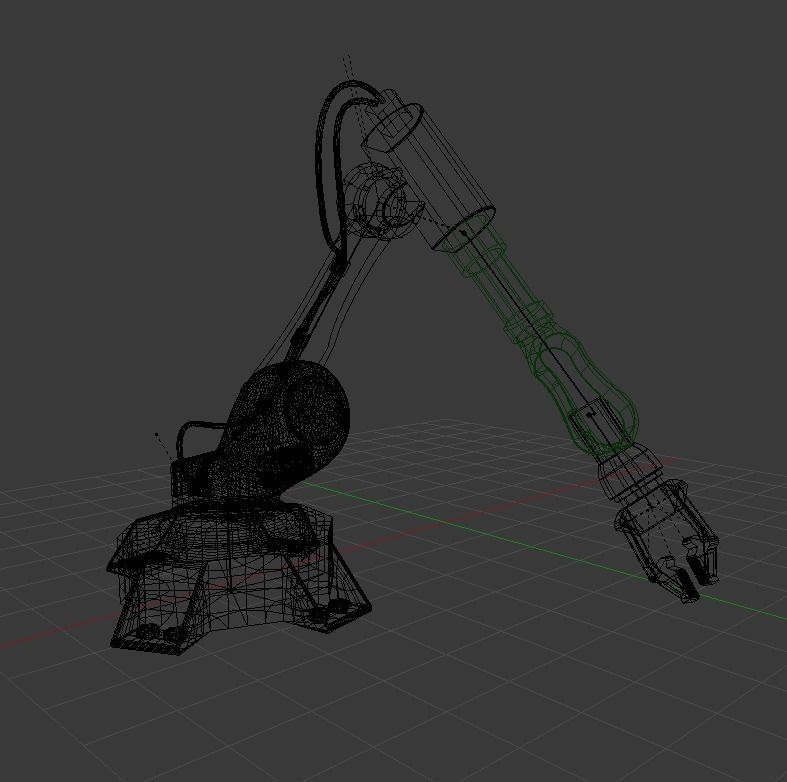 Rigged Low Poly-High Poly Robot Arm Low-poly 3D model_16