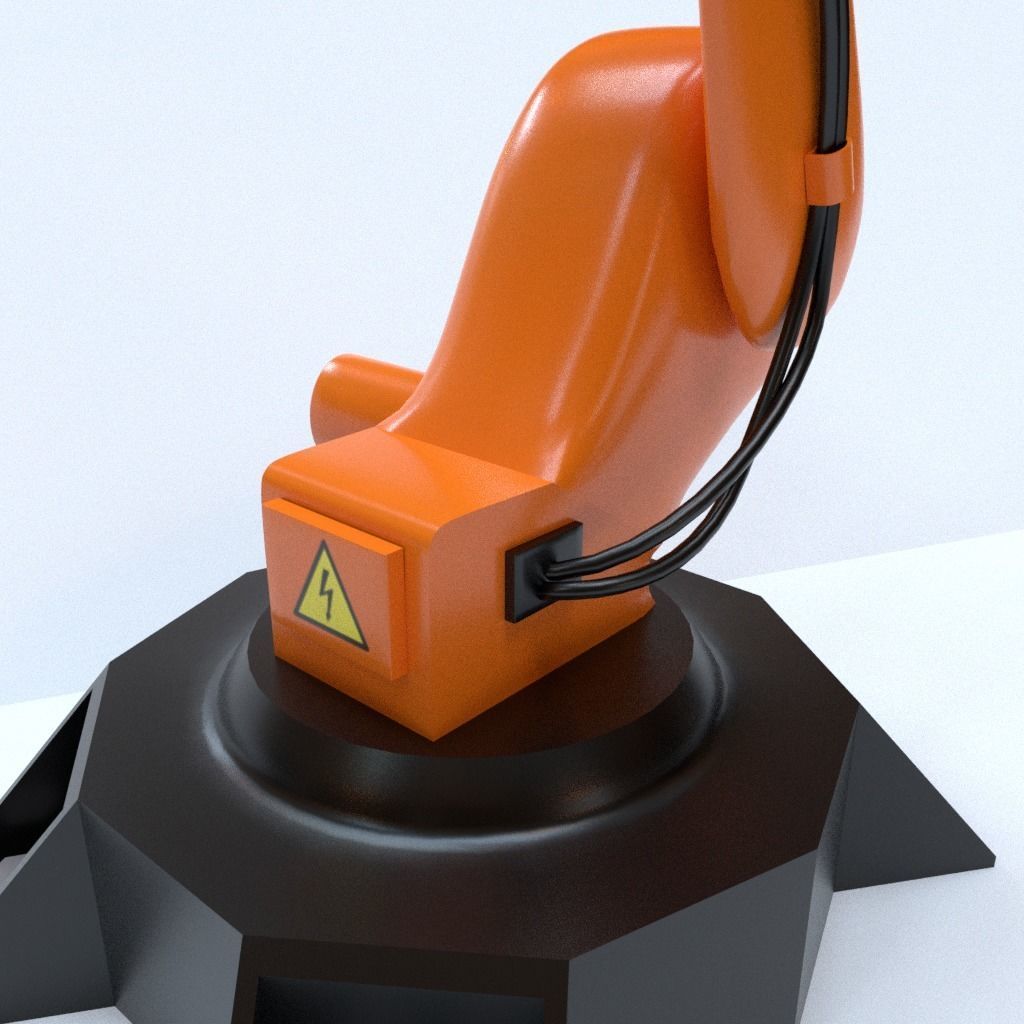 Rigged Low Poly-High Poly Robot Arm Low-poly 3D model_2