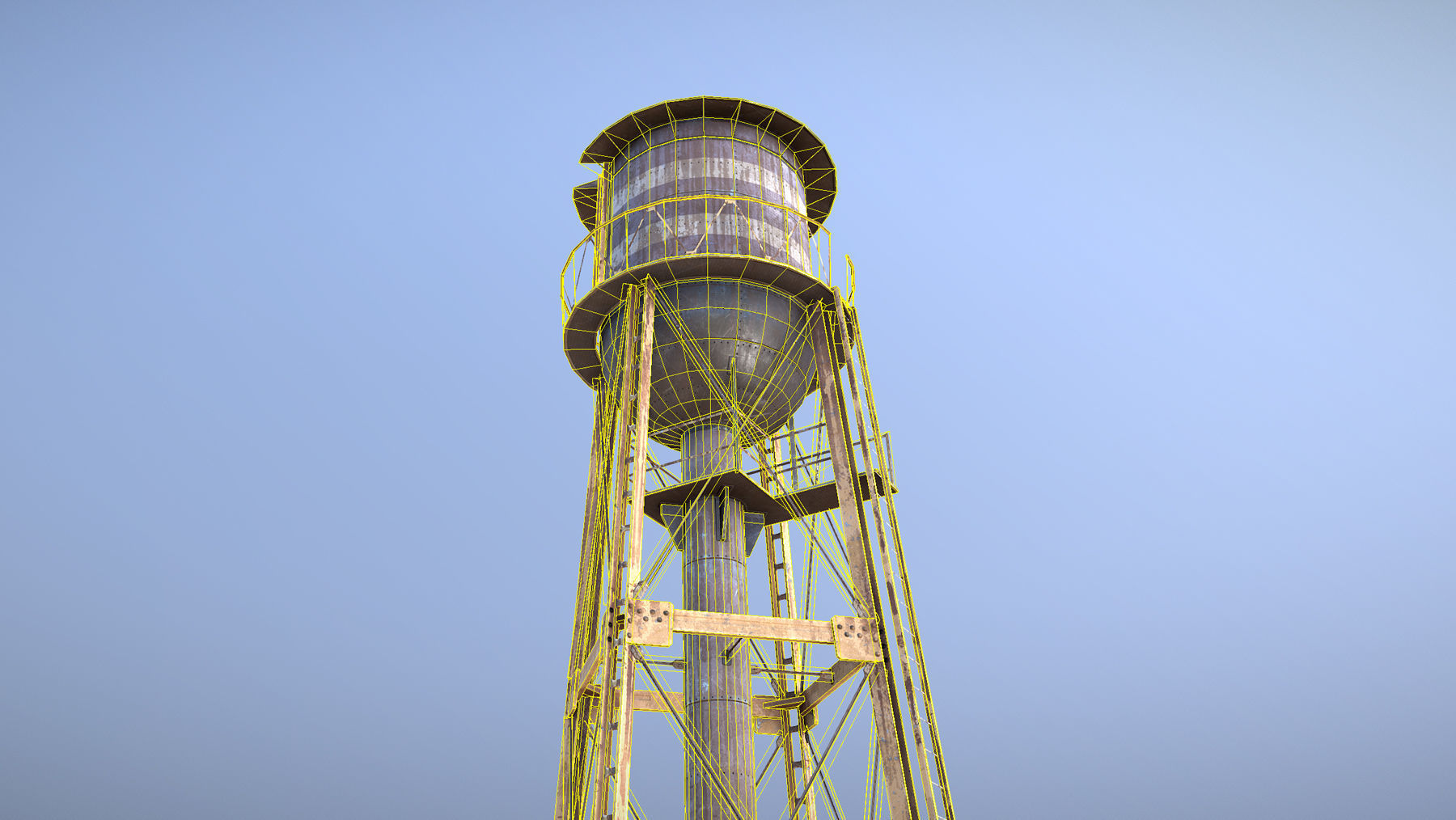 WaterTower water tower Low-poly 3D model_11