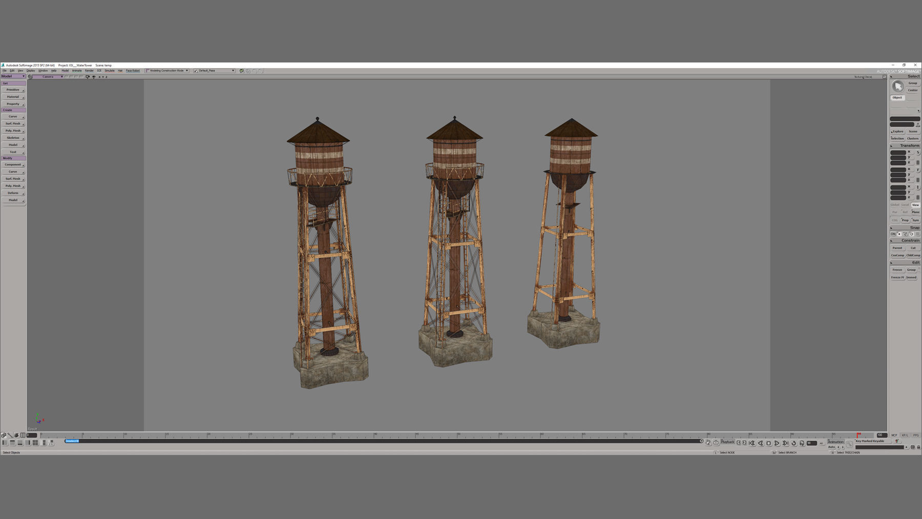 WaterTower water tower Low-poly 3D model_14