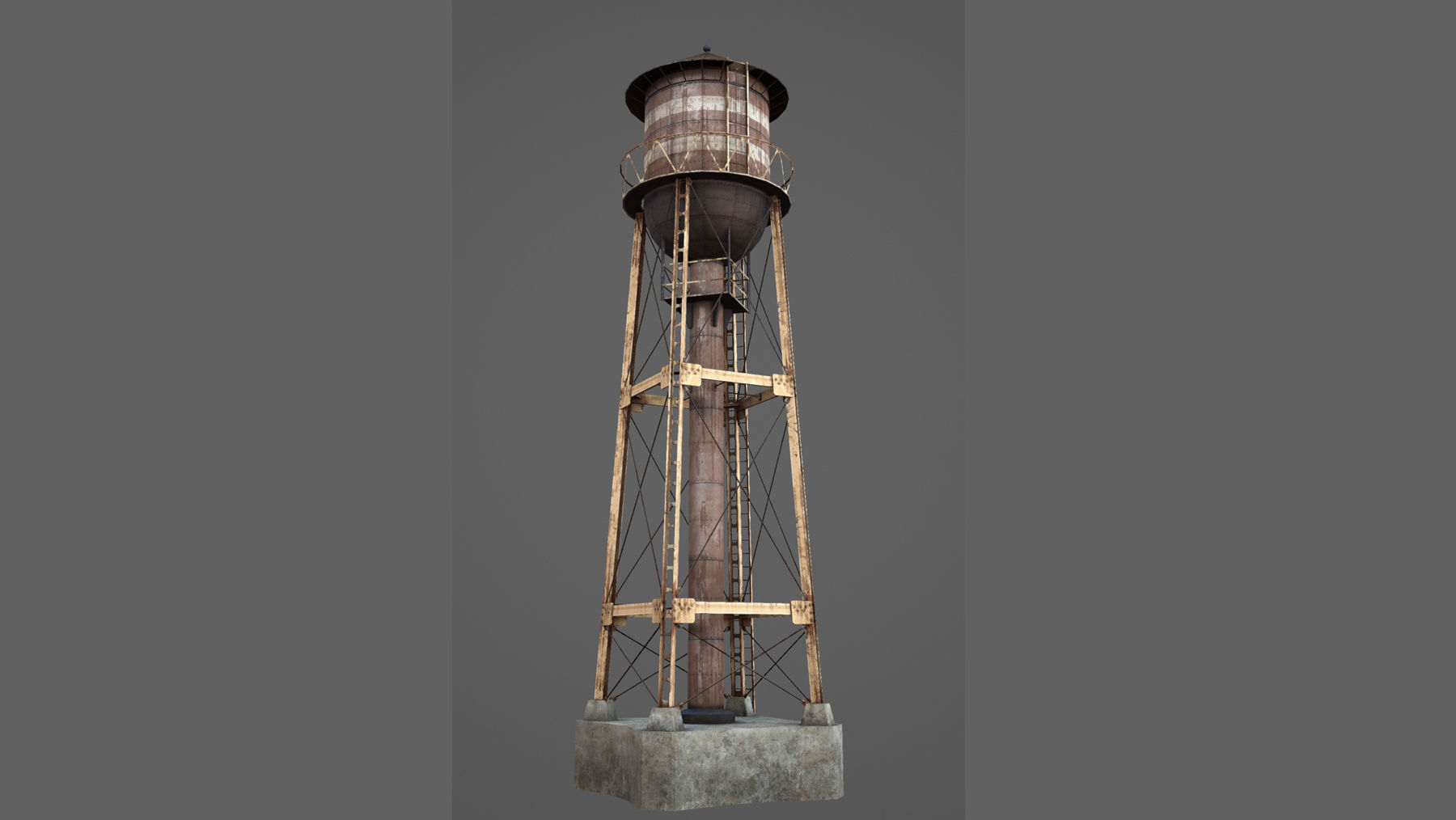 WaterTower water tower Low-poly 3D model_7