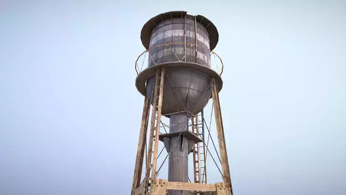 WaterTower water tower Low-poly 3D model