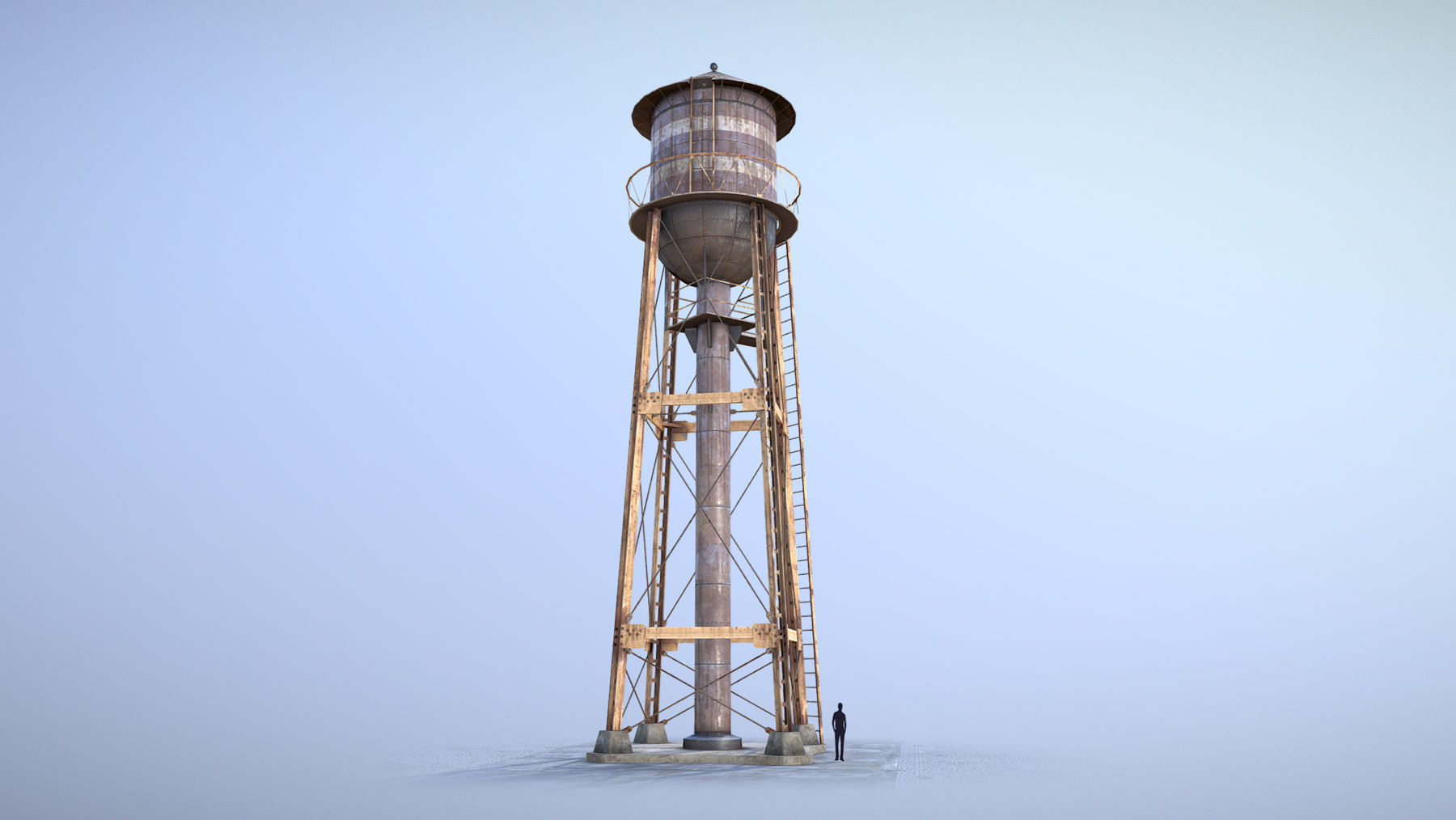 WaterTower water tower Low-poly 3D model_3