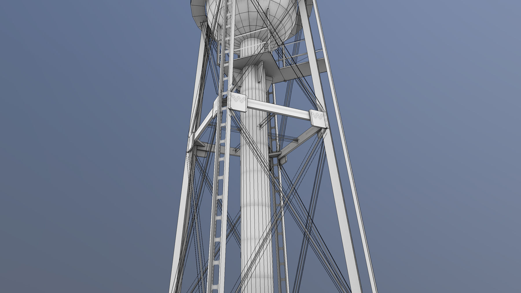 WaterTower water tower Low-poly 3D model_13