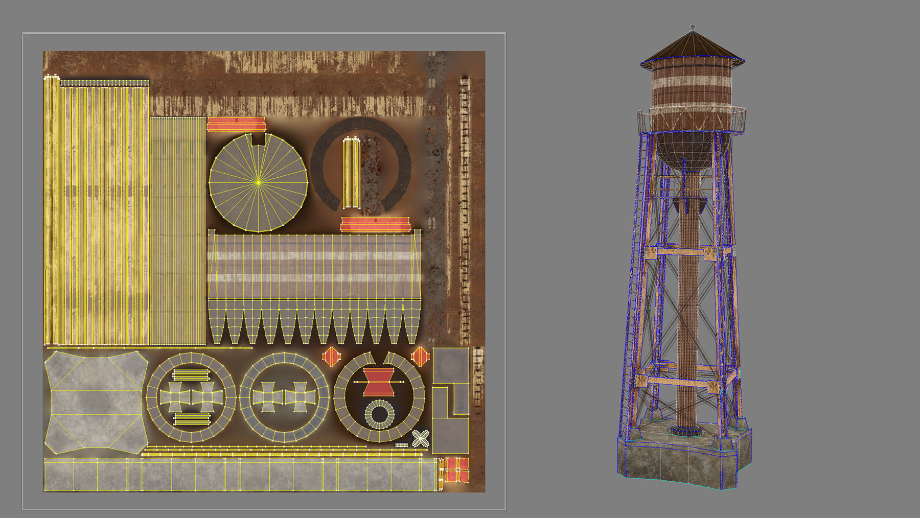WaterTower water tower Low-poly 3D model_15