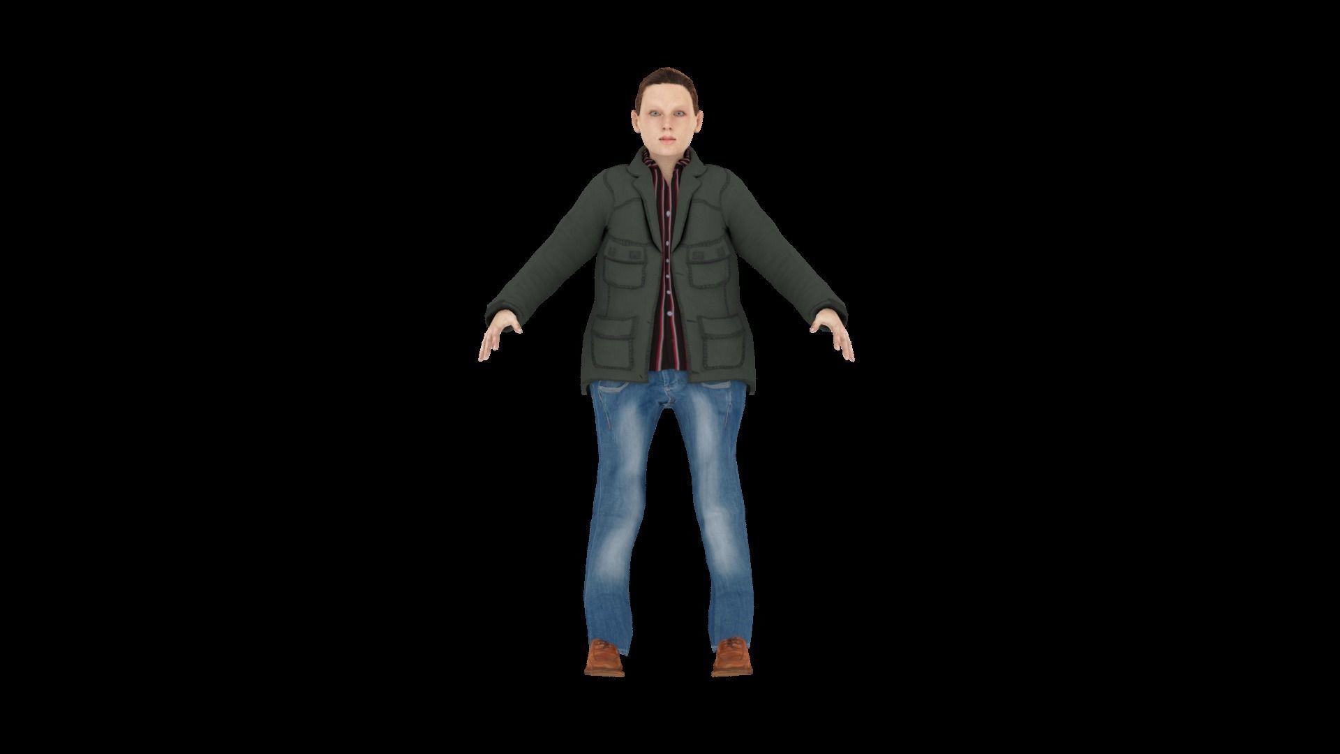Model 6 man in jacket and jeans 3D model_1