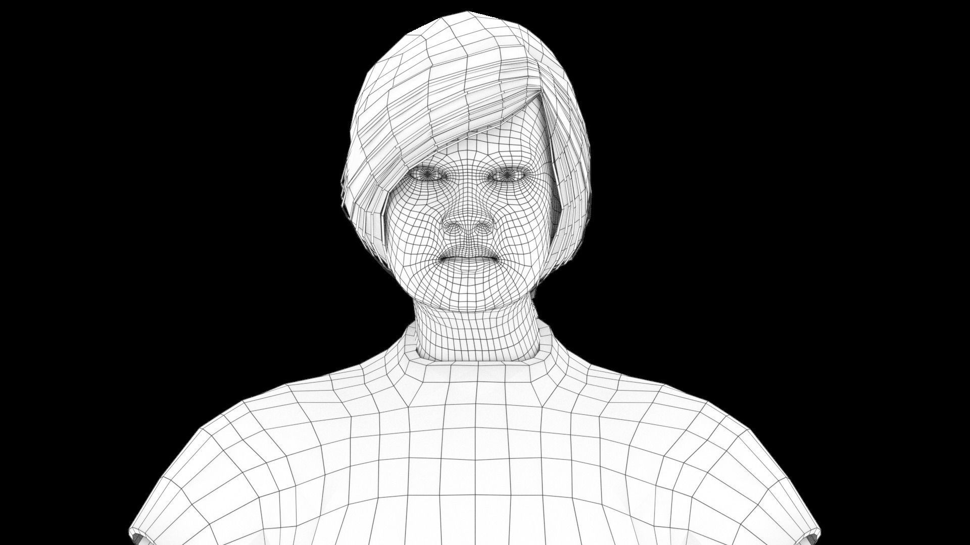 Model 5 woman in jeans and shirt 3D model_5