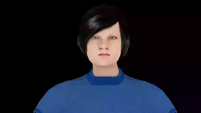 Model 5 woman in jeans and shirt