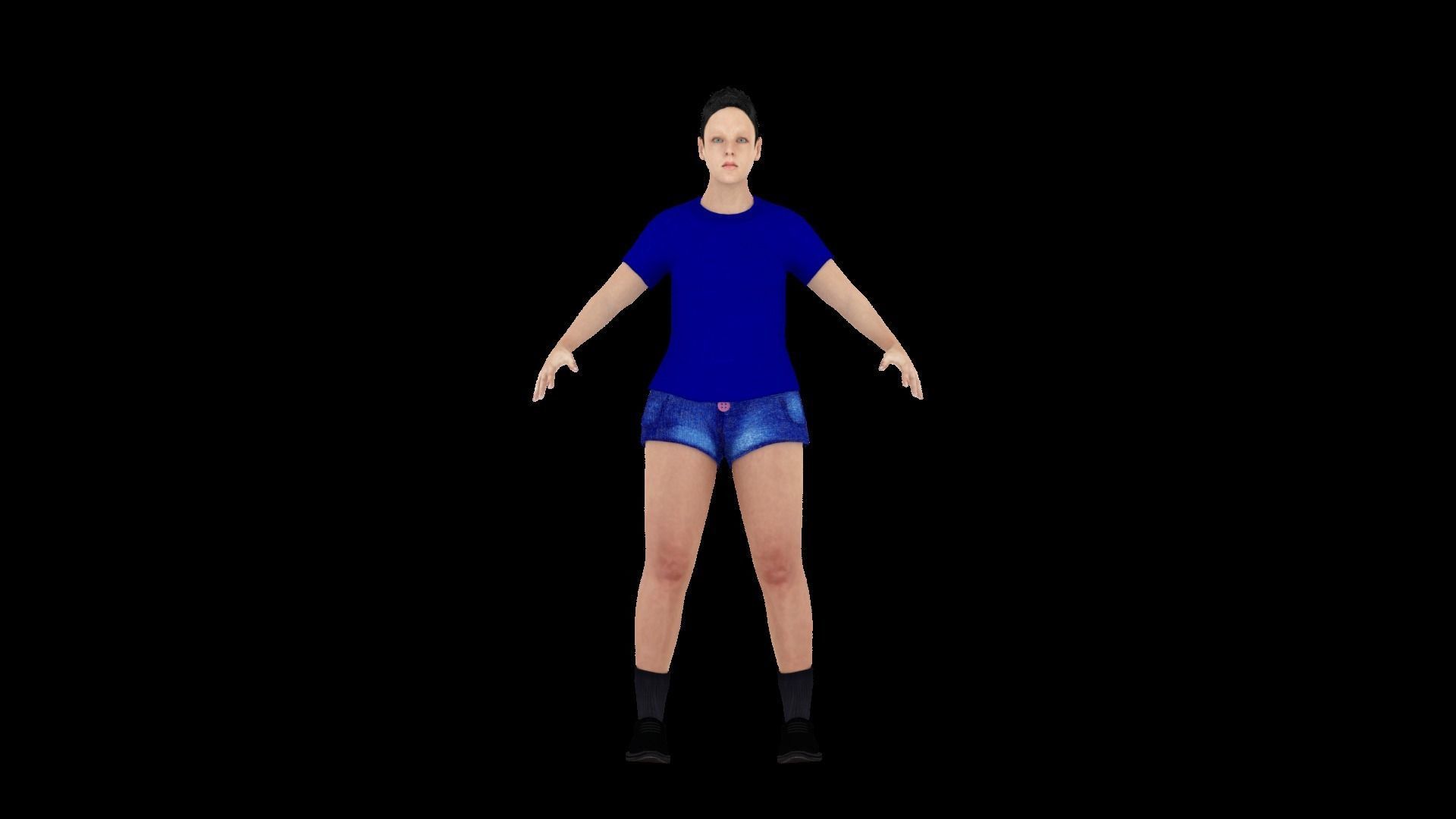 Model 9 woman shorts 3D model_1