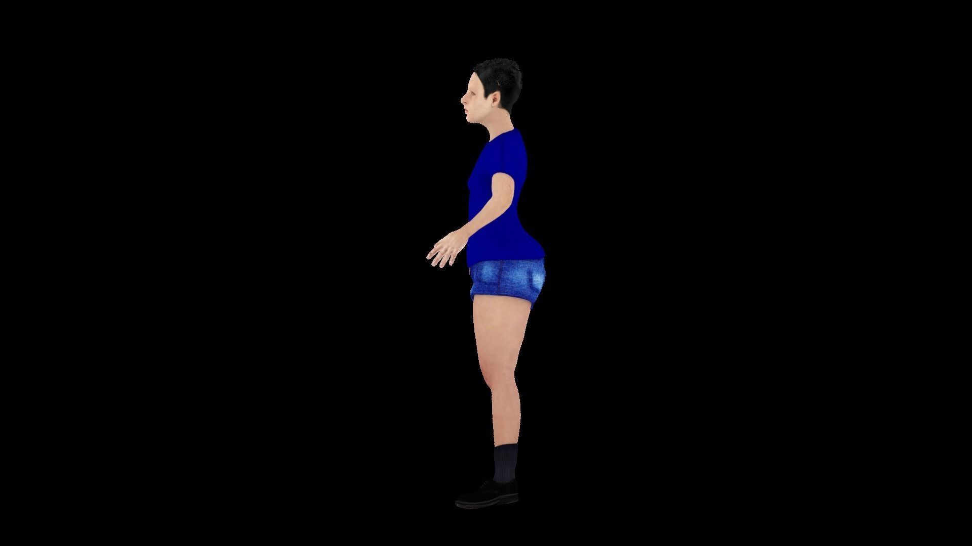 Model 9 woman shorts 3D model_2