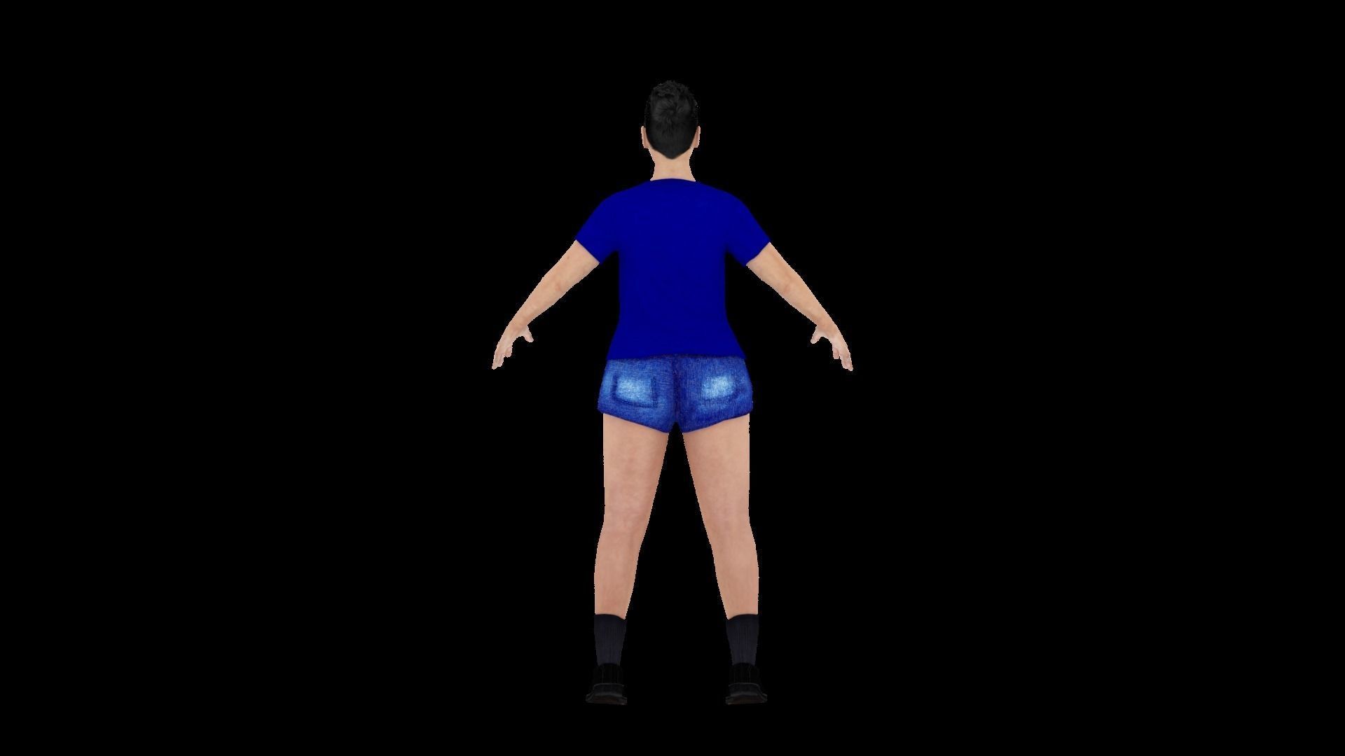 Model 9 woman shorts 3D model_3