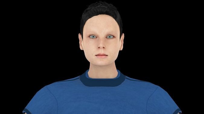 Model 10 man in jeans and shirt 3D model