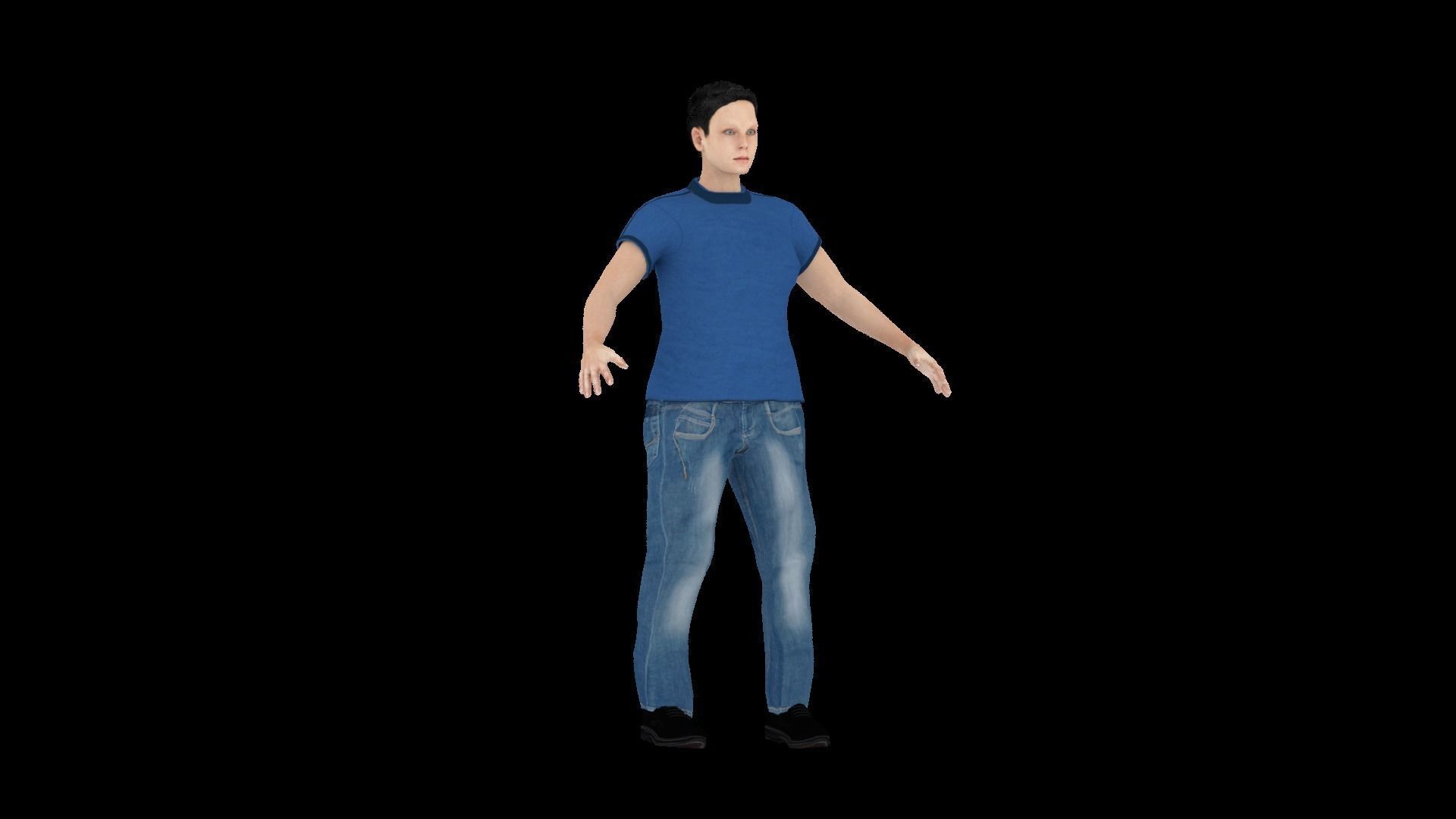 Model 10 man in jeans and shirt 3D model_4